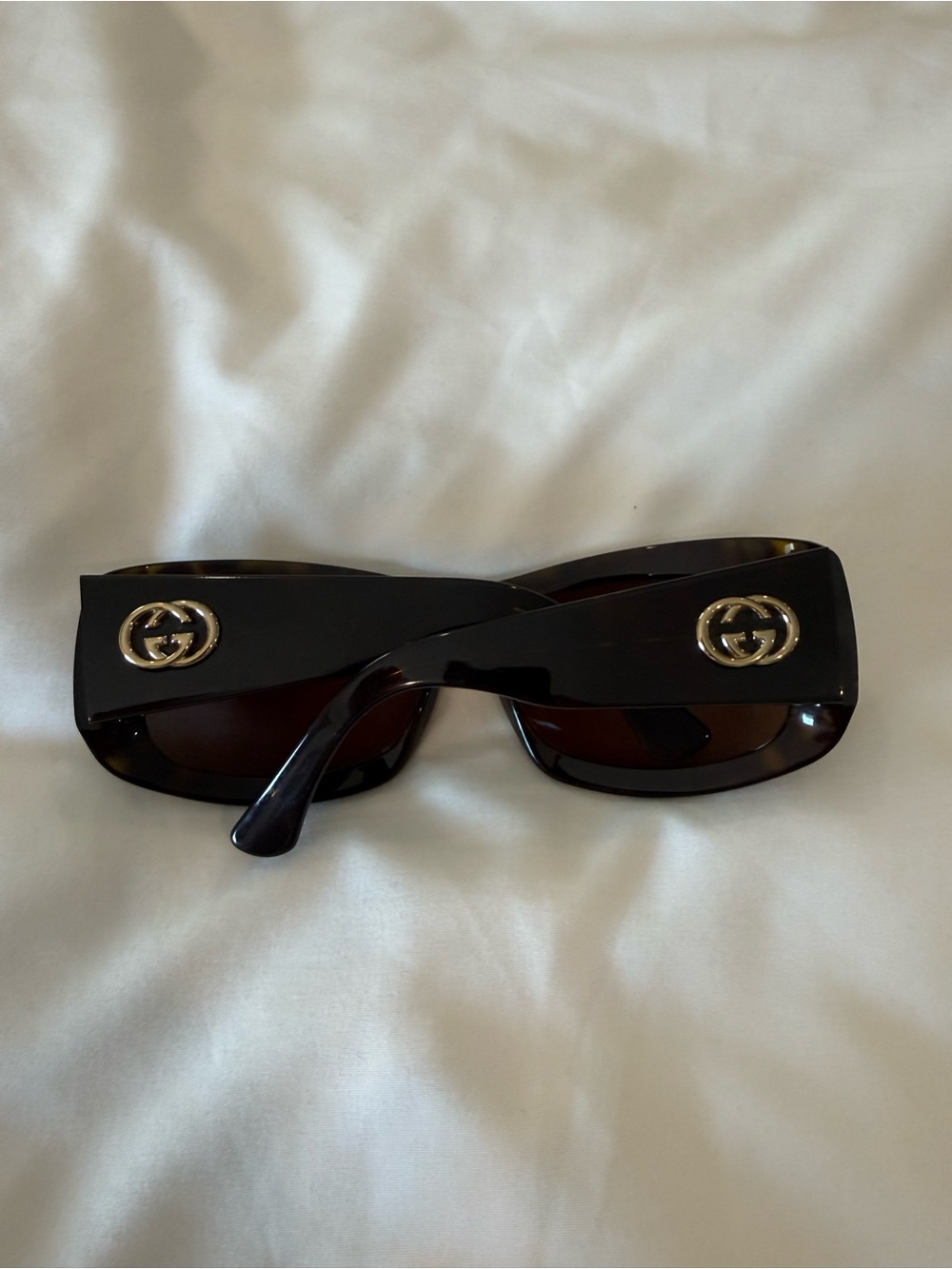 Gucci Black Sunglasses with Gold Double-G Emblems